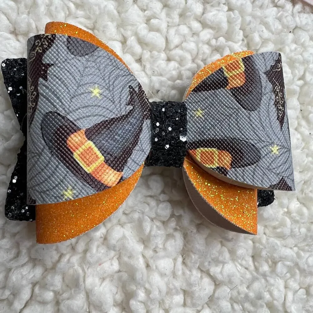 Halloween Bows Set of 2 Hats and Pumpkins